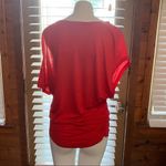 Maje  red 1 cold shoulder top blouse w ruching sz M Photo 2