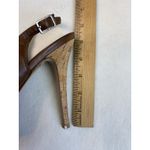 ALDO Brown Cork Platform High Heels Size 39 Stiletto Sling Back Buckle Peep Toe Photo 7