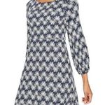 Boden Lucie Stretch Jersey Tunic Balloon Sleeve Palm Dress Navy 6 Photo 0