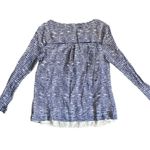 Vineyard Vines Vineyard Vines Silk Blend Blue White Wavy Ikat Pattern Blouse Size 2 Preppy Photo 1