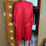 Soma NWT SENSUOUS 100% Silk Short Robe With Lace Red Size Large / XL Photo 12