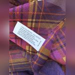 Accessory Street Purple Yellow Plaid Sheer Long Neck Scarf Photo 3