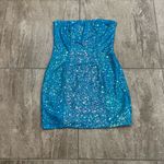 Oh Polly  Cassidy Embellished Bandeau Mini Dress in Turquoise Photo 1