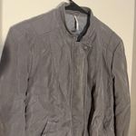 Free People Gray Faux Vegan Suede Leather Moto Jacket Size 6 S Full Zip Photo 2