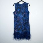 Elie Tahari New  Prussian Purple Ostrich Feather Lyra Dress Size 14 Photo 6