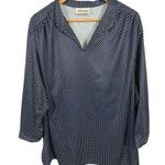 Vintage Anthony Richards 3X Womens Top MuuMuu Blouse Polka Dot Blue White Photo 0