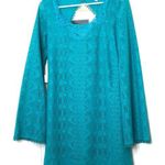 Olsenboye Vintage Teal Lacy Dress Size Small w/Long Sleeves Photo 0