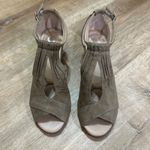 JOURNEE COLLECTION | Peep Toe Wedge Heel Ankle Strap Shoes Green Size 8.5 Photo 1