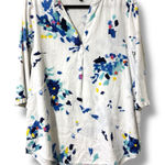 For Cynthia  women’s medium hi low v-neck tunic with pockets 3/4 sleeves floral Photo 0