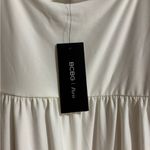 BCBG Paris Women's Knit Eyelet Sleeve Dress White Size L Photo 3