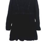 ZARA  V Neck Embroidered Long Sleeve Baby Doll Mini Dress Lined XS Black #3304 Photo 4