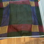 Houndstooth Colorful Sheer Square Fringe Scarf 45” x 45” EUC OS Green Photo 5