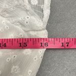 idem Ditto  White Eyelet Floral Crop Top Small Peplum Ruffle Sleeve Plunge Neck Photo 8