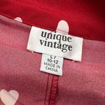 Unique Vintage Gwen Red White Heart Print Blouse Puff Sleeve Size Large Photo 9