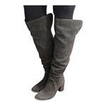 Vince Camuto Melaya Grey Blue Suede Knee High Block Heel Boots 9.5 M Photo 6