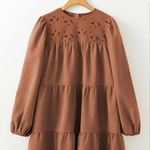 GRACE LILLY Abigail Lace Crochet Dress Brown Size M Photo 3