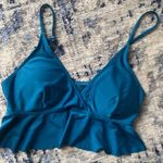 Blue Ruffled Bikini Top cup support ruffle hem bikini top teal blue size M Size M Photo 0