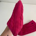 Ralph Lauren NWOT Lauren  women’s hot pink cable‎ knit sweater booties slippers Photo 2