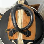 Audrey Brooke Brown and Black Satchel with Gold Accents Photo 5