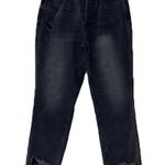 Simple Society  jeans size 13/31 black button up frayed edges high rise NWOT Photo 9