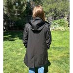 Lauren By Ralph Lauren Waterproof Raincoat Removable Hood Black Womens Large Photo 4