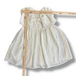 DO+BE White Strapless Sweetheart Mini Dress Medium NWT Tie Front Scallop Trim Photo 2