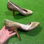 Prada  Multicolor Lizard Alligator Suede Open Peep Toe‎ Pumps 39 - Women’s US 8.5 Photo 5