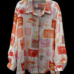 Jane and Delancey Multicolor Printed Button Down Shirt Photo 0
