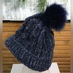 PomPom Chenille Beanie, dark blue, women’s Blue Photo 0