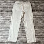 basic editions Classic Fit Straight Leg White Denim Jeans 8 Average Stretch Zip Photo 2