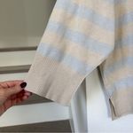 Free People  Coastal Stripe Half-Zip Pullover in Beige and Light Blue Photo 5