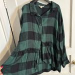 American Eagle  Green Plaid Flannel Oversized Photo 1