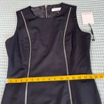 Calvin Klein NWT Black Sheath Dress Womens 4 Office Work Cocktail Zipper Accents Photo 8