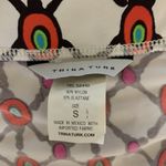 Trina Turk  Geometric Print V Neck Short Sleeve Blouse Boho Retro Top Small Swim Photo 3