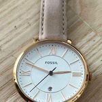 Fossil Jacqueline Ladies Watch Rose Gold Case White Dial Blush Leather Strap Photo 4