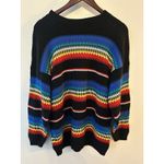 Vintage Cuddle Knit Sweater MockNeck Women's Medium Rainbow Striped Made In USA Photo 0