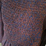 Timing Rust Brown Navy Blue Ditsy Floral Print Blouse Photo 2