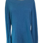 Carole Little Blue Angora Wool Blend Sweater Women’s XL Long Sleeve Boatneck Photo 0