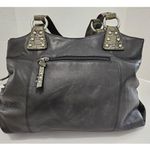 Chi by Carlos Falchi Lambskin & Snakeskin 3 Compartment Shoulder Handbag Black Photo 4