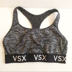 Victoria's Secret Sport Sports Bra Heathered Grey Sz L EUC Black VSX Logo Band Photo 1