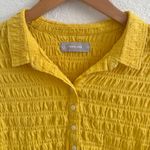 Everlane  The Button Down Smocked Top in Lemon Yellow 6 Medium Photo 5