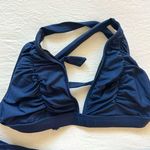 BECCA by Rebecca virtue Navy Ruched Bikini Photo 3