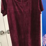 Olivaceous Wine Colored Suede Tee Dress Photo 0