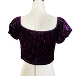 Honey Punch Purple Velvet Crop Top Women Size Medium | 65-54 Photo 2