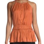 Philosophy Gathered Halterneck Peplum Top Terracotta Size Small Photo 2