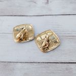 Vintage Clip On Earrings Black, Red, Gold Tone Checkered Pattern Red Photo 3