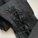 frame denim Frame • Le Skinny De Jeanne Black Film Noir Jeans Destructed Destroyed Photo 2