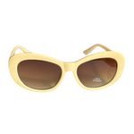 Pretty Little Thing Cream Rounded Cat-Eye Sunglasses Photo 1