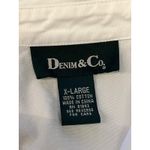 Denim & Co Shirt Womens XL White Long Sleeve Button Front Tunic Cotton Photo 5
