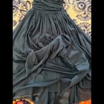 FUZZI XS Dark Blue Strapless Ruched Chiffon Designer Dress Photo 9